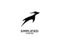 Antelope deer jump black silhouette logo icon designs vector