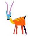 Colored antelope, kids handcraft or application