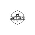 Antelope emblem logo vector design Royalty Free Stock Photo