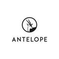 Antelope emblem logo vector design Royalty Free Stock Photo