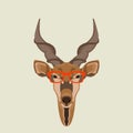 Antelope face glasses vector illustration front