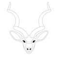 Antelope face, vector illustration,lining draw,front Royalty Free Stock Photo