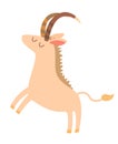 Antelope. Flat cartoon vector illustration