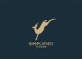 Antelope gold deer jump black silhouette logo icon designs vector