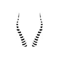antelope horn animal glyph icon vector illustration