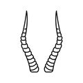 antelope horn animal line icon vector illustration