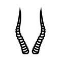 antelope horn animal line icon vector illustration