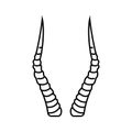 antelope horn animal line icon vector illustration