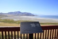 Antelope Island Great Salt Lake information platform with a plaque