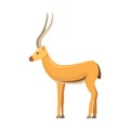 Antelope Isolated On White Background. African Animal In Cartoon Style.