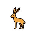 Antelope Jackrabbit rodent looks icon vector illustration