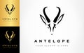 Antelope logo animal vector