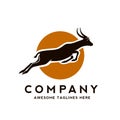 Antelope run logo vector Royalty Free Stock Photo