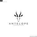 Antelope springbok head. Logo template