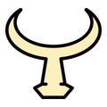 Antelope wildbeest icon color outline vector Royalty Free Stock Photo