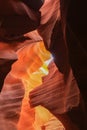 Antelope Canyon with sandstone reflective lion head