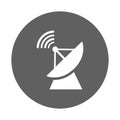 Antenna, broadcast dish icon. gray vector graphics