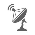 Antenna, broadcast, dish icon. Gray vector graphics