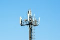 Antenna cellular networks against the blue clear sky