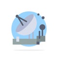 Antenna, Communication, Parabolic, Satellite, Space Abstract Circle Background Flat color Icon Royalty Free Stock Photo