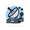 Antenna, Communication, Parabolic, Satellite, Space Abstract Circle Background Flat color Icon Royalty Free Stock Photo