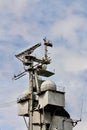 Antenna complex on the navy ship board Royalty Free Stock Photo