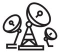 Antenna group icon. Satellite signal receiver station Royalty Free Stock Photo