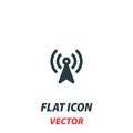 Antenna icon in a flat style. Vector illustration pictogram on white background. Isolated symbol suitable for mobile concept, web
