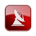 Antenna icon glossy red. Royalty Free Stock Photo