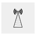 Antenna icon. Gray background. Vector illustration. Royalty Free Stock Photo