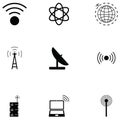 Antenna icon set Royalty Free Stock Photo