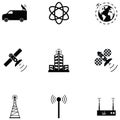 Antenna icon set Royalty Free Stock Photo