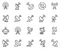 Antenna icon set Royalty Free Stock Photo