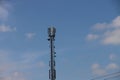 Antenna installation on tower for mobile communication which can be target for fire-raising by anti 5G protesters