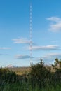 Antenna mast in vilalge of Eidar in Iceland