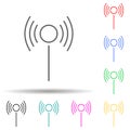 Antenna multi color set icon. Simple thin line, outline vector of web icons for ui and ux, website or mobile application Royalty Free Stock Photo