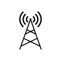 Antenna outline icon. Symbol, logo illustration for mobile concept and web design. Royalty Free Stock Photo