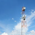 Antenna pole on blue sky Royalty Free Stock Photo