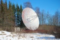 Antenna radio telescope of the Pulkovo astronomical observatory, sunny February day. Saint Petersburg