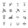 Antenna and satellite icons Royalty Free Stock Photo