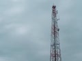Antenna satellite tower isolated sky background
