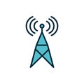 Antenna signal transmission internet of things line and fill icon Royalty Free Stock Photo