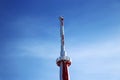 The antenna or small chimney covered by snow in cold winter Royalty Free Stock Photo