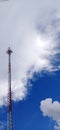 Antenna station and blue sky in the sunshine day