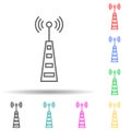 Antenna telecommunication multi color set icon. Simple thin line, outline of telecommunication icons for ui and ux, website or Royalty Free Stock Photo