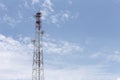 Antenna for Telephone communications in bright sky day time. Royalty Free Stock Photo