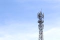 Antenna for Telephone communications in bright sky day time. Royalty Free Stock Photo