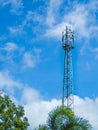 Antenna tower with the blue sky background Royalty Free Stock Photo