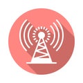 Antenna tower flat icon Royalty Free Stock Photo