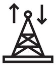 Antenna tower icon. Cell provider station. Signal transmission symbol Royalty Free Stock Photo